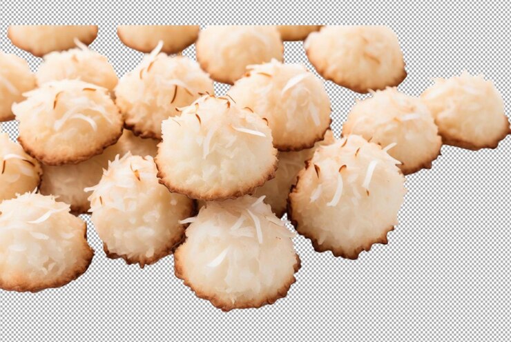 PSD macarrones de coco dulces y masticables para los amantes del coco