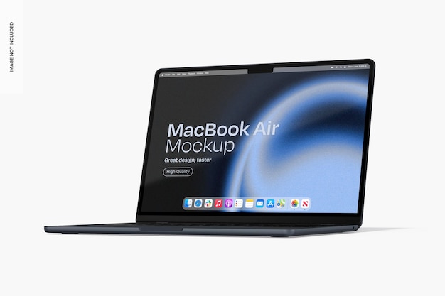 Macbook air 15-zoll-mockup rechtsansicht