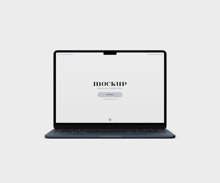 Macbook air M2 mockup psd template
