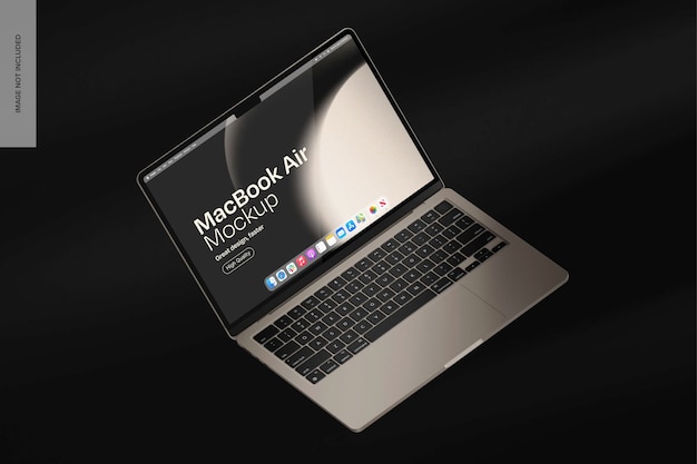 PSD macbook air mockup sombre flottant