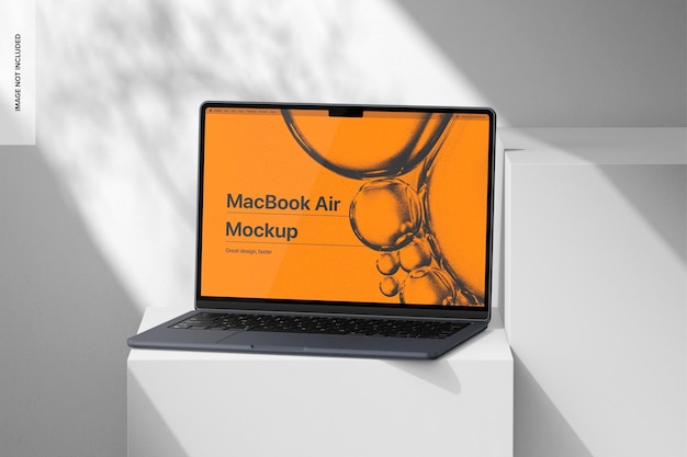 MacBook Air con superposiciones suaves Mockup vista delantera