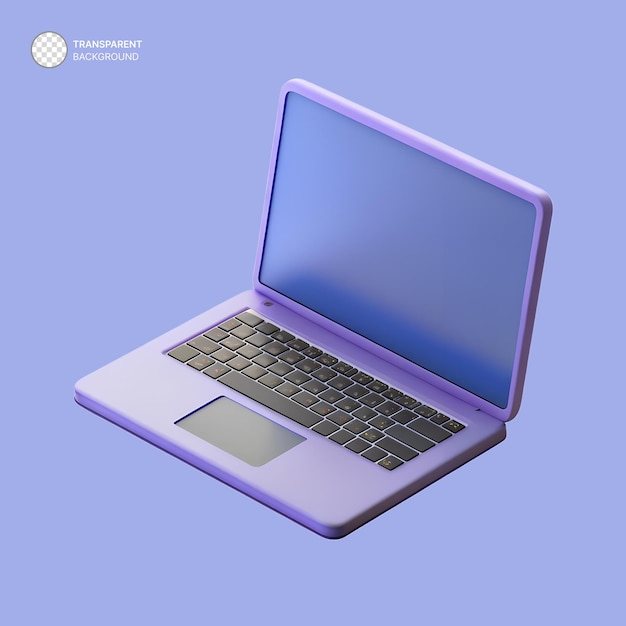 Macbook portátil roxo 3D