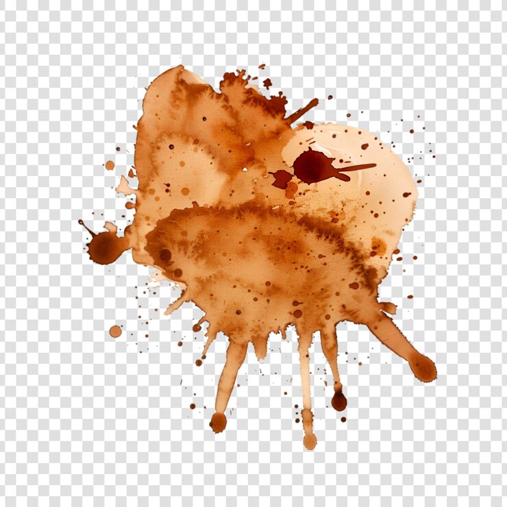 PSD macchia di caffè su sfondo trasparente
