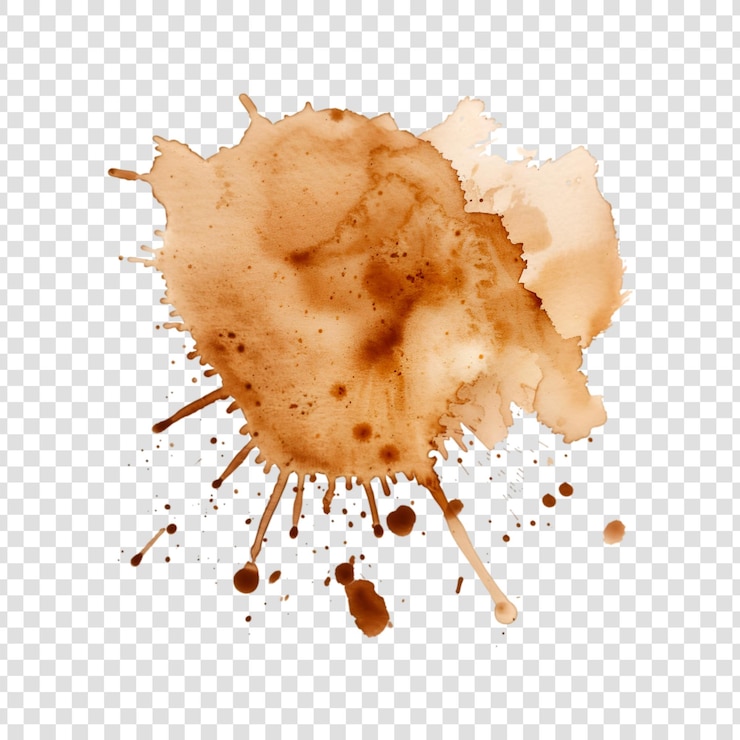 PSD macchia di caffè su sfondo trasparente