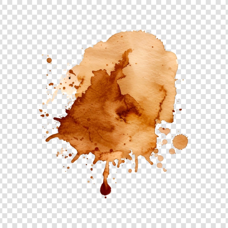 PSD macchia di caffè su sfondo trasparente