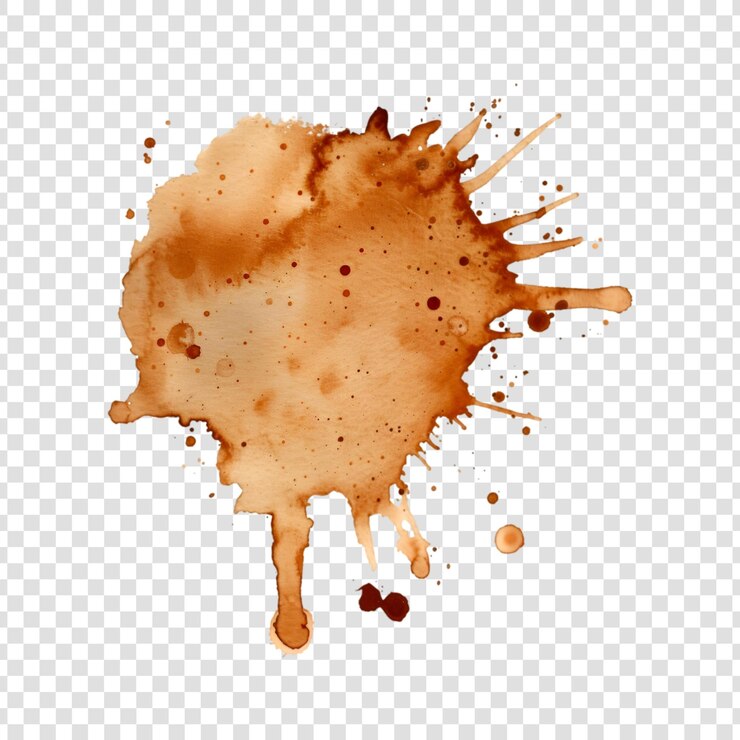 PSD macchia di caffè su sfondo trasparente