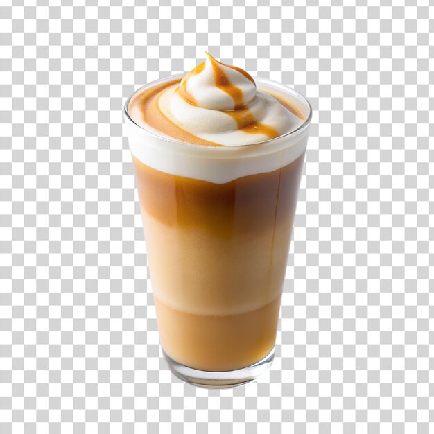 PSD macchiato au caramel isolé sur fond transparent