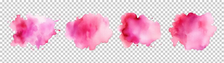 PSD macchie di acquerello rosa isolate su uno sfondo trasparente png psd