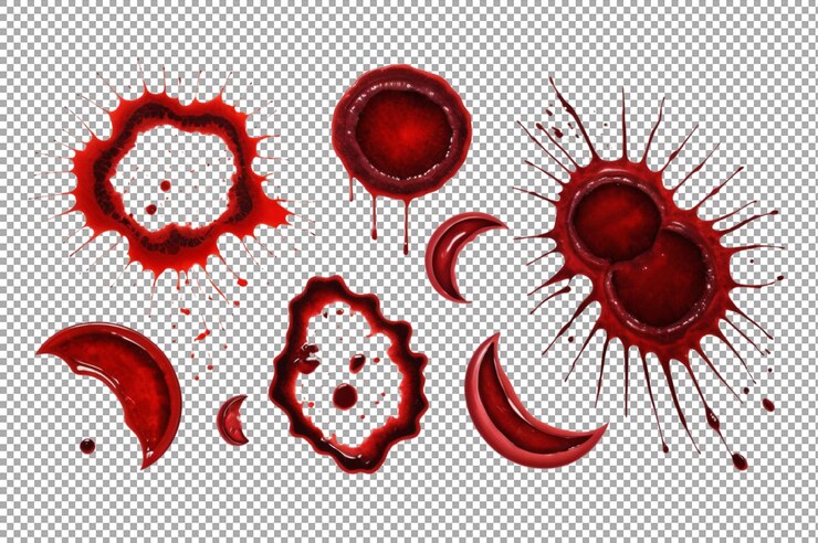 PSD macchie di sangue sul tessuto.