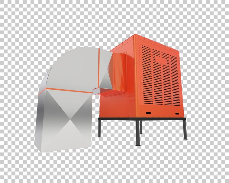 PSD macchina ac isolata su sfondo trasparente illustrazione di rendering 3d