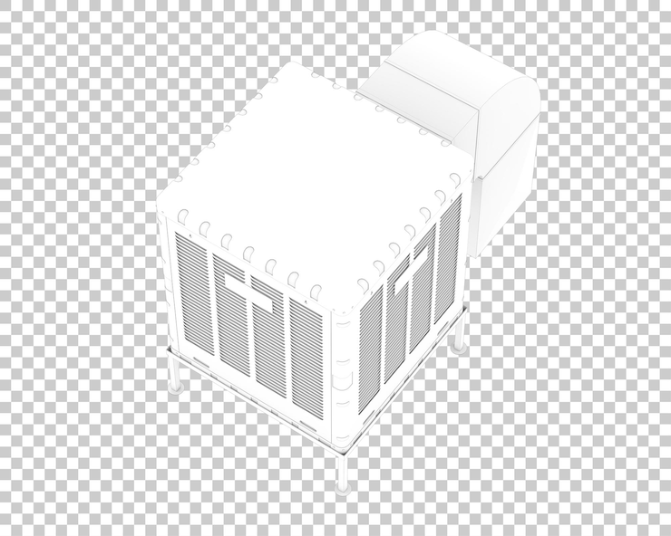 PSD macchina ac isolata su sfondo trasparente illustrazione di rendering 3d