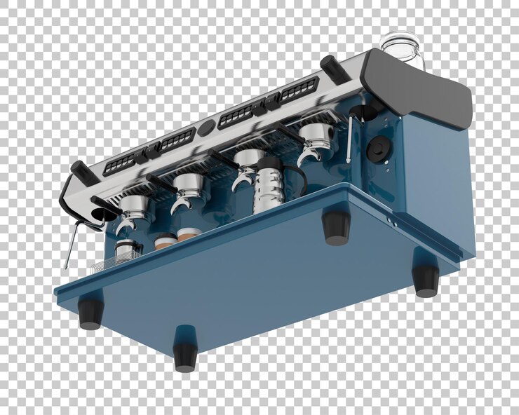 PSD macchina da caffè isolata su sfondo trasparente 3d rendering illustrazione