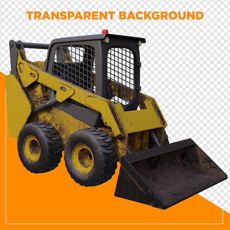 PSD macchina di rendering bobcat 3d con sfondo trasparente