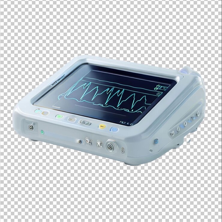 PSD macchina ecg isolata su uno sfondo trasparente