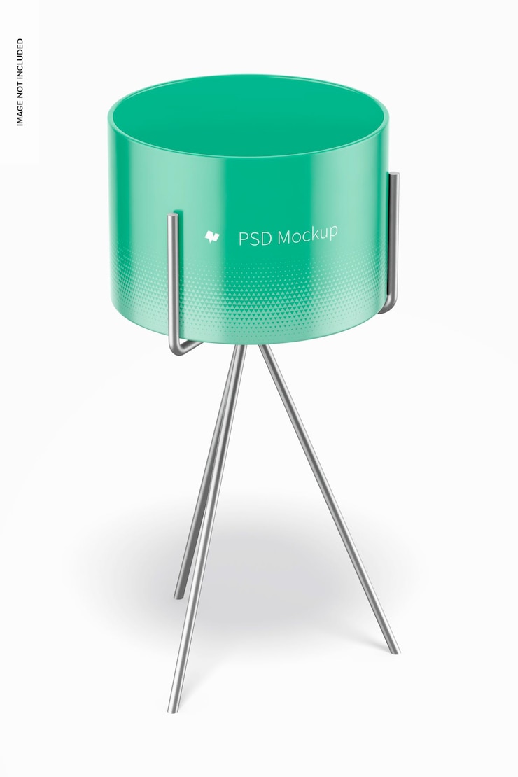 PSD maceta pequeña con soporte de metal