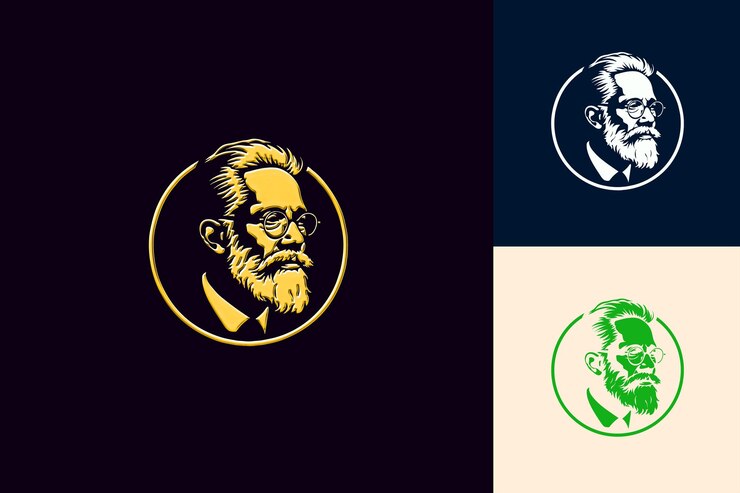 PSD machado de assis con el retrato del ícono clásico con los diseños tradicionales creativos del ícono de la cultura brasileña