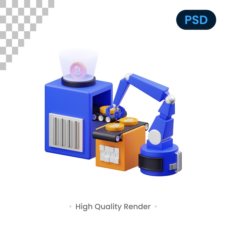 PSD machine 3d render illustration premium psd