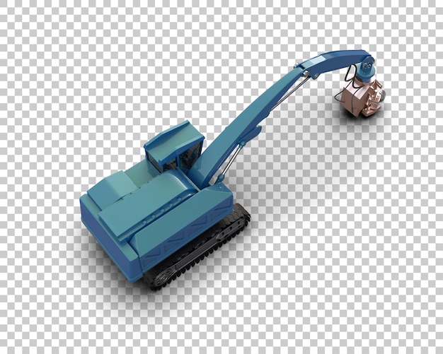 Machine de coupe d'arbres isolée sur le fond illustration de rendu 3D