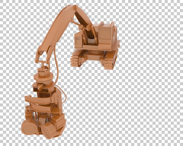 PSD machine de découpe d'arbres sur fond transparent illustration de rendu 3d