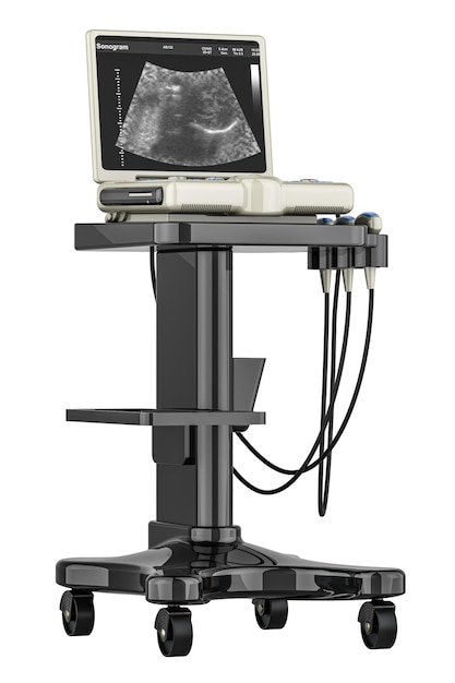 Machine de diagnostic médical à ultrasons Système de diagnostic à l'ultrasons Rendering 3D isolé sur un fond transparent