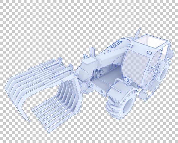 Machine Forestière Sur Fond Transparent Illustration De Rendu 3d