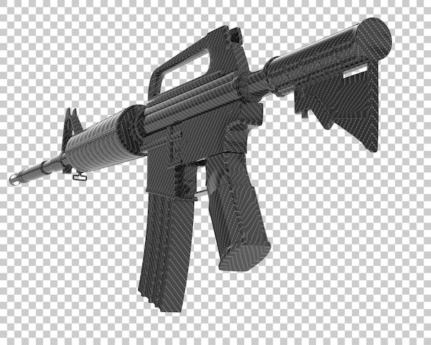 Machine gun on transparent background 3d rendering illustration