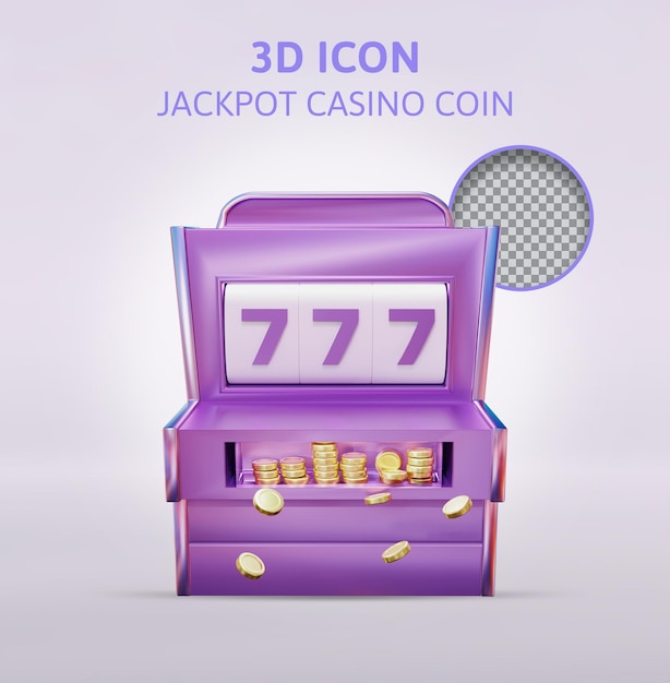 machine à sous avec jackpot casino coin illustration de rendu 3d