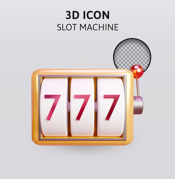 Machine à sous win777 illustration de rendu 3d