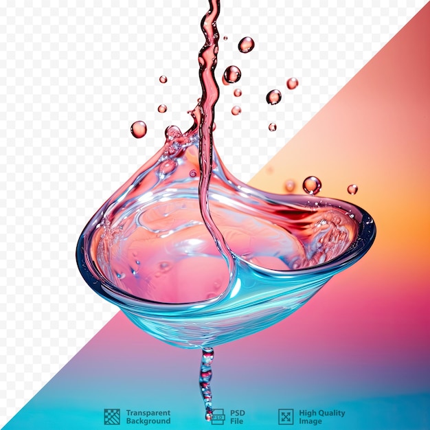PSD macrophotographie de gouttelettes d'eau activées par le déclencheur pluton à l'aide de différentes teneurs en eau et de flashs colorés