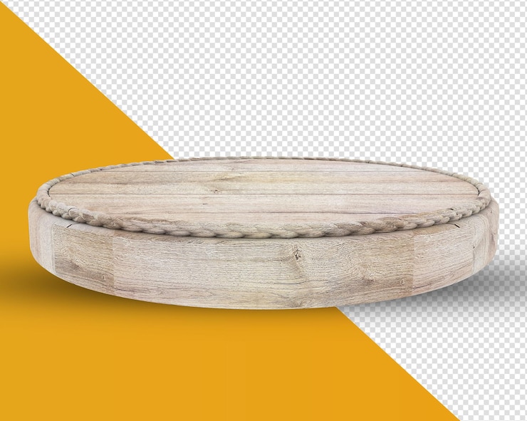 PSD madeira de pódio arredondada em 3d renderização realista