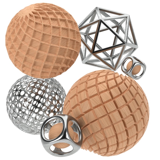 madera geometría abstracta elemento 3D