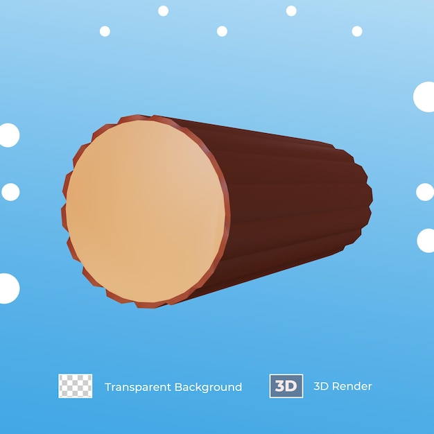 Madera de registro de renderizado 3D