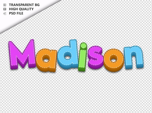 PSD madison typographie texte artisanat coloré printemps psd transparent