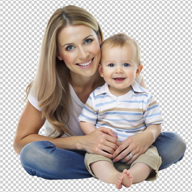 PSD madre joven con su hijo