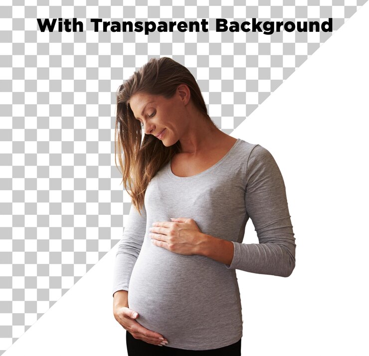 PSD mãe feliz por estar grávida mulher ou menina png psd isolado em fundo transparente