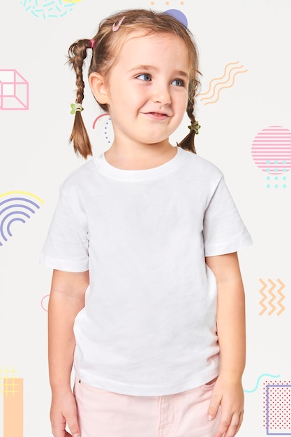 Mädchen 39s Casual Weiß T-Shirt P.S.D. Mockup