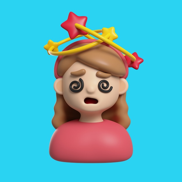 PSD mädchen-avatar-emoji-3d-symbol