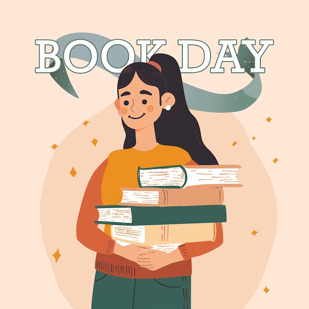 Mädchen, das Bücher hält