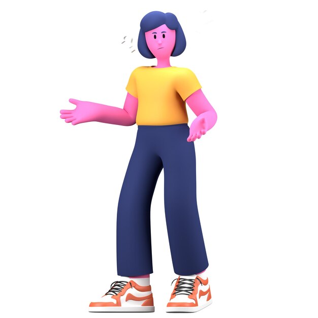Mädchen verwirrt Aktivität Pose Kreativ