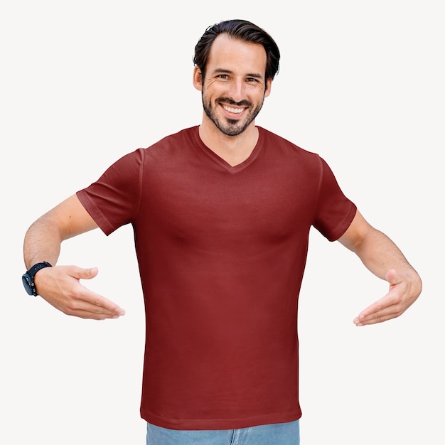 Männer-Casual-T-Shirt-Mockup mit bearbeitbarer Mode-PSD