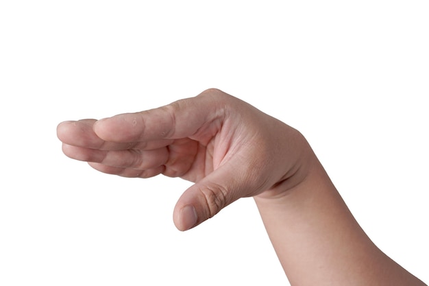 Männliche Person Hand zeigt Schlangenkopf Geste ausgeschnitten isoliert