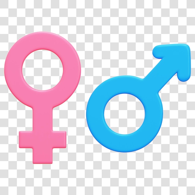 Männliches Amp Females Geschlechtssymbol 3D-Rendering Icon Isolierter durchsichtiger Hintergrund