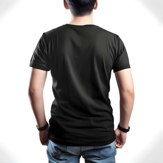 Männliches Modell in einem leeren schwarzen T-Shirt