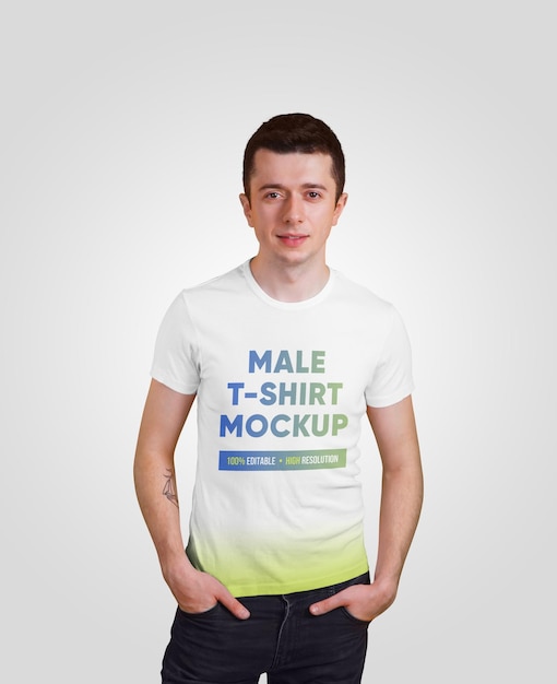 Männliches T-Shirt-Mockup