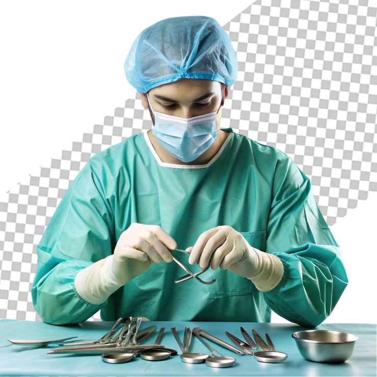 PSD el maestro de las máquinas médicas en un fondo transparente png de superficie blanca o clara