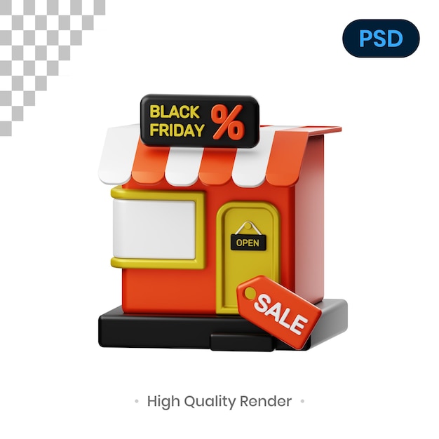 Magasin Illustration De Rendu 3d Psd Premium