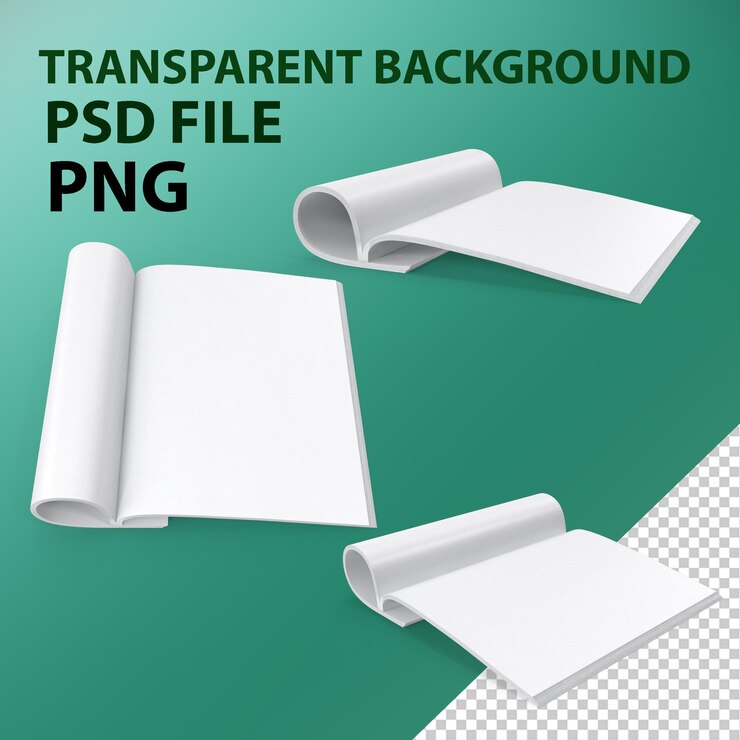 PSD magazin-mockup im png-format aufgeklappt