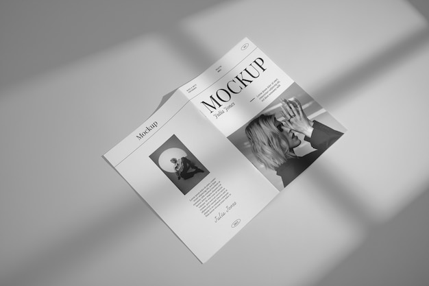 Magazin-Mockup mit Fensterschatten