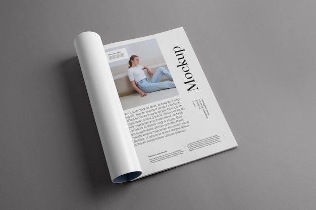 Des magazines dans une maquette de studio