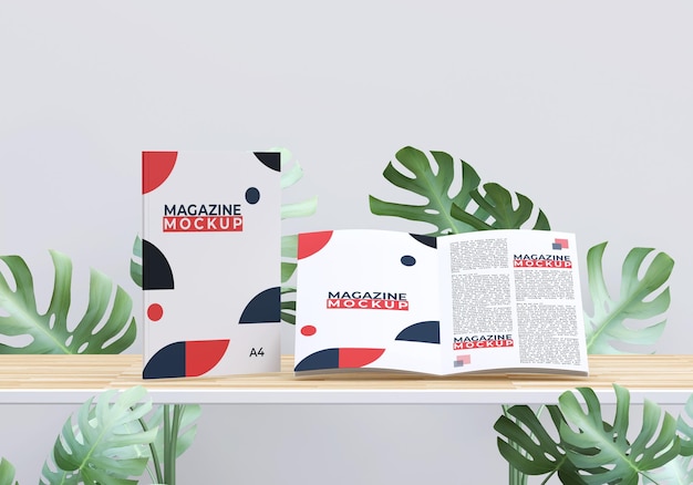 Magazinmodell mit laubdesign